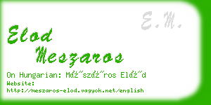 elod meszaros business card